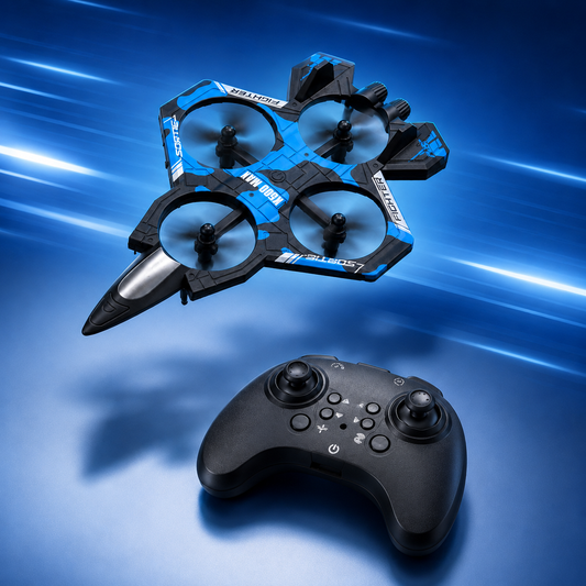 K500 MAX Fighter Jet RC Drone – 360° Flip, LED Lights & Remote Control