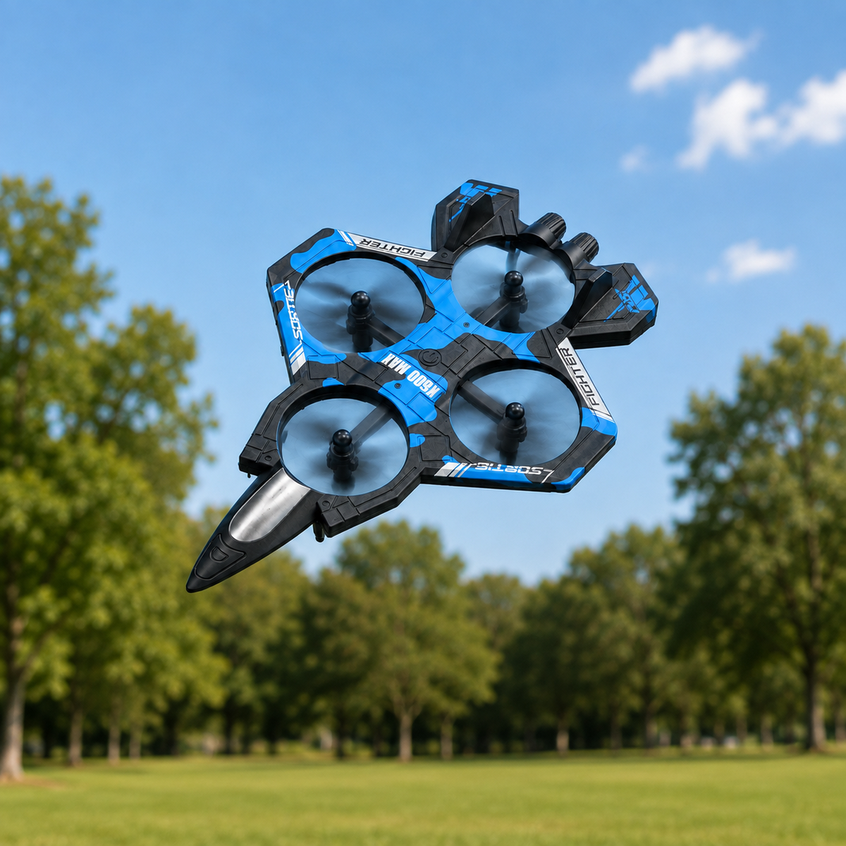 K500 MAX Fighter Jet RC Drone – 360° Flip, LED Lights & Remote Control