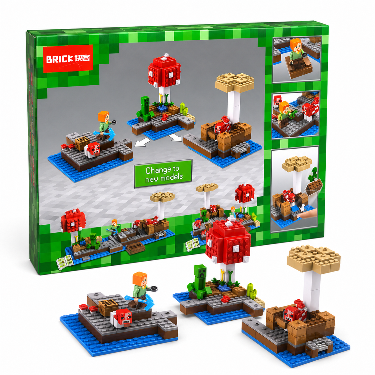 Pixel Adventure Building Blocks Set for Kids – 252+ Pcs 3-in-1 Construction Toy | Ages 6+